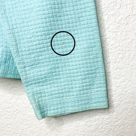 EILEEN FISHER Light Blue Square Quilted Snap Button Long Sleeve Jacket Sz Large - Picture 8 of 8
